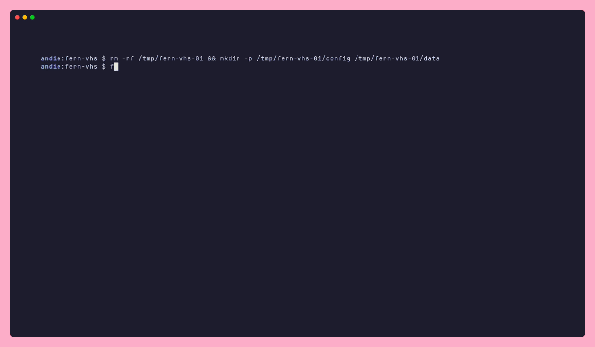 Fern welcome modal, showing a create vault or load vault options